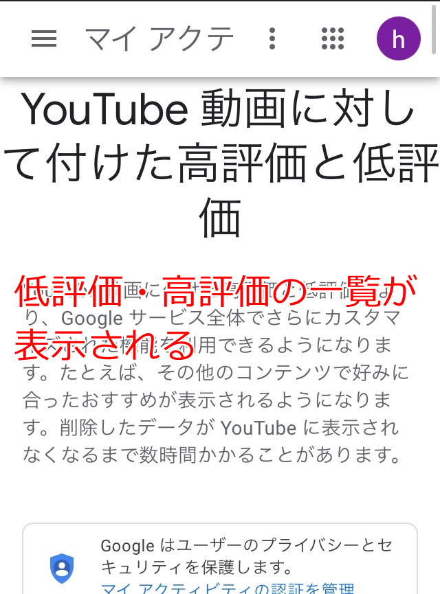 スマホ・タブレットのログイン状態で高評価と低評価の一覧が表示される